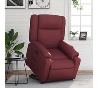 ULUYYUC Fauteuil Relax électrique Bordeaux 77x95x99 cm Similicuir massant 135° Repose-Pieds séparé Poche latérale Bois-métal