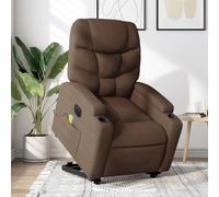 ULUYYUC Fauteuil Relax électrique Marron 74x89x100 cm, 6 Points Massage, Repose-Pied réglable, 135° Pliable, Polyester Respirant, 110 kg