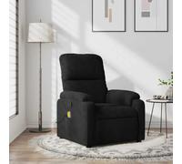 ULUYYUC Fauteuil Relax Noir Microfibre, Manuel 135° inclinable avec 6 Points Massage USB, Dimensions 75x89,5x103,5 cm, Repose-Pieds intégré, Structure Bois métal, Salon Chambre Bureau