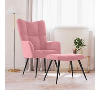 ULUYYUC Fauteuil Relax Rose en Velours avec Repose Pied pivotant Chambre Design 61×70×96 cm Mousse Epaisse Structure Acier Salon ou Chambre