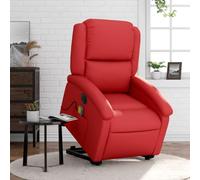 ULUYYUC Fauteuil Relax Rouge en Similicuir 71 x 86,5 x 99,5 cm massant inclinable électrique 110 kg Max pour Salon Chambre ou Bureau Confortable
