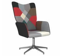 ULUYYUC Fauteuil Relaxation pivotant Tissu Patchwork 62x68x98 cm, Mousse, Acier, 110 kg, Home Office