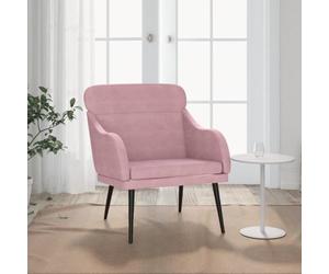 ULUYYUC Fauteuil Velours Rose 63 x 76 x 80 cm, Grand Confort Relax, Design Moderne, Cadre Métal Robuste, pour Salon Chambre Coiffeuse
