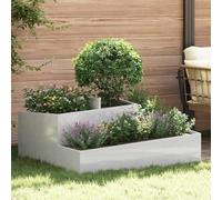 ULUYYUC Jardinière surélevée en acier inoxydable - 100 x 100 x 50 cm - Argenté - Design moderne - Robuste et inoxydable - Pour terrasse, balcon, potager, jardinage urbain