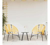 ULUYYUC Lot 2 Chaises Œuf de Jardin Noir & Jaune Résine Tressée Résistante UV + Table Basse en Acier 77x68x82 cm, Fauteuil de Jardin Extérieur Moderne et Robuste, pour Terrasse Balcon Camping Plage