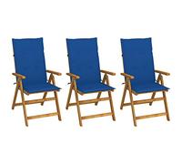 ULUYYUC Lot 3 chaises Pliantes Jardin en Acacia huilé 57x69x111 cm Coussin Royal 5 Positions Bain de Soleil Balcon terrasse Fauteuil Exterieur Robuste et Compact