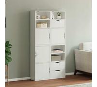 ULUYYUC Lot 4 armoires latérales ODDA Blanc 40x24x79 cm Bois de pin Massif modulables Rangement Cuisine Salon Chambre Bureau