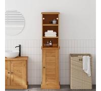 ULUYYUC Lot de 2 armoires de salle de bain, marron, marron miel, pin massif, 37 x 34 x 150 cm, design maison de campagne moderne, avec beaucoup d'espace de rangement, pour salle de bain, WC d'invités