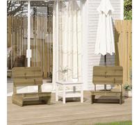 ULUYYUC Lot de 2 Chaises de Jardin Bois de Pin Imprégné 60x64x70,5 cm Hauteur d’Assise 27 cm Fauteuil de Jardin Extérieur Rustique et Confortable pour Terrasse Balcon Camping