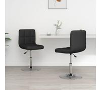 ULUYYUC Lot de 2 Chaises de Salle à Manger Pivotantes Similicuir Noir, Mécanisme de Levage à Gaz 71-85,5 cm, Structure Acier Chromé, Design Moderne, Assise Confortable, pour Cuisine Bureau Salon