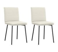 ULUYYUC Lot de 2 Chaises de Salle à Manger Velours Crème 45x54x83 cm, Assise 47 cm, Structure Métal-Contreplaqué, Design Ergonomique et Stable, Chaise Cuisine Salon Coiffeuse pour Maison Bureau