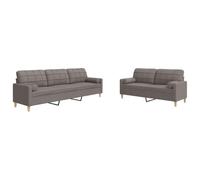 ULUYYUC Lot de 2 grands canapés d'extérieur avec coussin décoratif en tissu taupe pour balcon, chambre à coucher, cuisine, salon