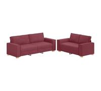 ULUYYUC Lot de 2 grands canapés d'extérieur, de cuisine, modernes, avec coussin, en tissu bordeaux, pour balcon, cuisine, chambre à coucher, salle à manger