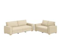 ULUYYUC Lot de 2 grands canapés d'extérieur, de cuisine, modernes, avec coussin, en tissu crème, pour balcon, cuisine, chambre à coucher, salle à manger