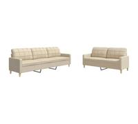 ULUYYUC Lot de 2 grands canapés d'extérieur en tissu crème pour balcon, chambre à coucher, cuisine, salon
