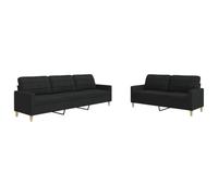 ULUYYUC Lot de 2 grands canapés d'extérieur en tissu noir pour balcon, chambre à coucher, cuisine, salon