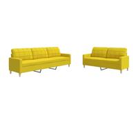 ULUYYUC Lot de 2 grands canapés d'extérieur - Petit - En tissu - Pour balcon, chambre à coucher, cuisine, salon - Jaune clair