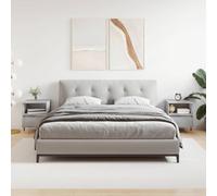 ULUYYUC Lot de 2 Tables de Chevet 40x35x50 cm Gris Béton, Bois d’Ingénierie et Pieds Métal, Style Industriel Moderne avec Tiroir & Compartiment, Petite Table de Nuit Rangement pour Chambre Salon