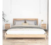 ULUYYUC Lot de 2 tables de chevet - Blanc - 40 × 30 × 55,5 cm - En bois de pin - Pieds en métal - Design scandinave - Commode, tiroir, porte - Pour chambre à coucher, salon, couloir