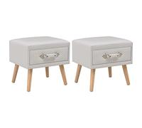 ULUYYUC Lot de 2 tables de chevet - Blanc - 40 × 35 × 40 cm - En cuir synthétique de pin massif - Meuble d'appoint fin moderne avec tiroir - Pour chambre à coucher, salon, couloir