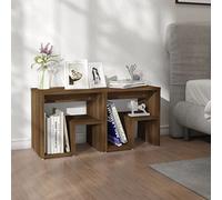 ULUYYUC Lot de 2 Tables de Chevet Chêne Marron 40x30x40 cm en Bois d'ingénierie, Design Moderne avec Etagère de Rangement, Petite Table de Nuit Robuste pour Chambre Salon Bureau