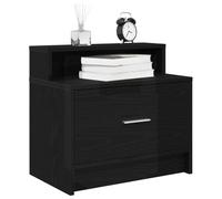 ULUYYUC Lot de 2 Tables de Chevet chêne Noir 51x31x47 cm en Bois d’ingénierie Stable, avec tiroir et Compartiment Ouvert pour Rangement Chambre ou Bureau, Style Moderne pour lit Salon