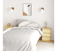 ULUYYUC Lot de 2 tables de chevet en pin massif - 40 x 29,5 x 64 cm - 3 tiroirs - Moderne - Commode de chevet non traité - Pour chambre à coucher, salon, couloir