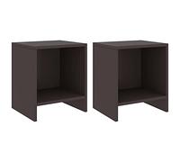 ULUYYUC Lot de 2 Tables de Chevet en pin Massif Marron foncé 35x30x40 cm, Table de Nuit avec étagère de Rangement, Petite Table Basse/Console pour Chambre, Salon et Bureau
