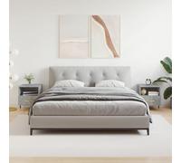 ULUYYUC Lot de 2 Tables de Chevet Gris béton 40x35x47,5 cm en Bois d'ingénierie et métal, Design Industriel Moderne, Rangement Compartiment+tiroir, Structure Stable pour Chambre Salon Bureau