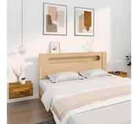 ULUYYUC Lot de 2 Tables de Chevet Murales Chêne Fumé 50x36x25 cm, Bois d'Ingénierie Résistant, Design Élégant & Économie d'Espace, Table de Nuit Flottante pour Chambre, Salon ou Bureau