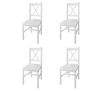 ULUYYUC Lot de 4 chaises de salle à manger, en pin massif, blanches, 41,5 x 45,5 x 85,5 cm, ergonomiques, design moderne, robustes et durables, pour salle à manger, cuisine, salon