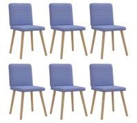 ULUYYUC Lot de 6 chaises de Salle à Manger Bleu Jean en Tissu Polyester et Bois H 86 cm Structure métal-Bois Massif Assise 47,5 cm avec Dossier rembourré pour Cuisine Salon Chambre invité