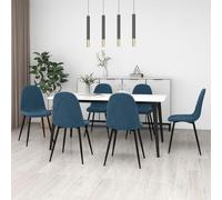 ULUYYUC Lot de 6 Chaises Salle à Manger Velours Bleu Design Minimaliste Moderne 45x53.5x83 cm Assise Rembourrée Ergonomique Pied Métal Poudré Robuste pour Cuisine Salon et Chambre