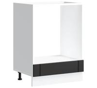 ULUYYUC Lucca Meuble bas pour four 60 × 46 × 81,5 cm en bois noir avec pieds réglables Meuble de cuisine peu encombrant pour cuisine simple, îlot de cuisine et mini cuisine