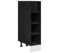 ULUYYUC Meuble bas de cuisine, 20 x 44,5 x 81,5 cm, chêne noir, 4 étagères réglables, peu encombrant, pour cuisine, bureau