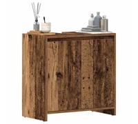 ULUYYUC Meuble de salle de bain moderne en bois recyclé 60 x 33 x 60 cm - Facile d'entretien - Avec support mural - Meuble de salle de bain moderne pour salle de bain et WC d'invités