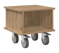 ULUYYUC Meuble TV bas en chêne artisan - 37 x 35 x 35 cm - En bois - Moderne - Avec compartiments et gestion des câbles - Pour salon, bureau, couloir