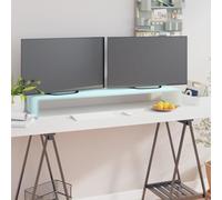 ULUYYUC Meuble TV vert 110 x 30 x 13 cm en verre trempé avec design moderne comme rehausseur d'écran pour téléviseur, ordinateur portable, appareils multimédia