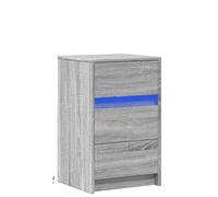 ULUYYUC Night Stand for Bedroom - Table de chevet - Buffet - Table de chevet avec lumières LED - En bois de sonoma gris - Pour cuisine, chambre à coucher, bureau, couloir