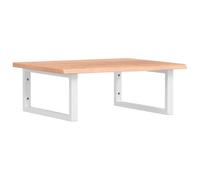 ULUYYUC Plateau de lavabo en chêne 60 x 50 cm avec support en acier blanc