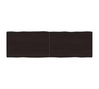 ULUYYUC Plateau de table en chêne 160 x 50 cm - En bois massif avec bord d'arbre - Marron foncé - Pliable - Pour salle à manger, bureau, espace de travail