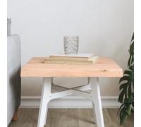 ULUYYUC Plateau de table en chêne - 40 x 40 cm - En bois massif non traité - Avec bord d'arbre - 2 à 4 cm - À monter soi-même - Pour table basse, bureau, salle à manger