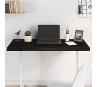 ULUYYUC Plateau de table marron foncé 100 x 60 x 2-4 cm en bois de chêne massif avec bord naturel fait à la main pour bureau, salle à manger, cuisine, bureau