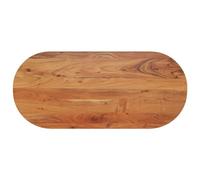 ULUYYUC Plateau de table ovale 110 x 50 x 2,5 cm en bois d'acacia massif non traité, avec veinure naturelle, robuste et durable, pour table à manger, cuisine, bureau à domicile