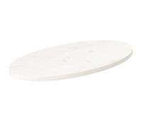 ULUYYUC Plateau de table ovale en pin massif, blanc, 70 x 35 x 2,5 cm, plaque de rechange pour table basse, table d'appoint, table de chevet, bois robuste, pour salon, chambre à coucher, bureau