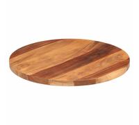 ULUYYUC Plateau de table rond en bois d'acacia - 50 cm - 25-27 mm - Design moderne rustique - Robuste et durable - Pour salle à manger, cuisine, bureau, balcon et restauration