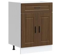 ULUYYUC Porto Armoire d'atelier, de pharmacien, de cuisine, de bar, meuble de cuisine, meuble bas en bois aspect chêne pour atelier, couloir, bureau, salle à manger
