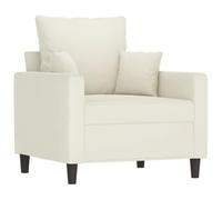 ULUYYUC Reading Chair Canapé de jardin, fauteuil de lecture, petit canapé, fauteuil, crème, 60 cm, en velours, pour balcon, chambre d'adolescent, chambre à coucher, salon