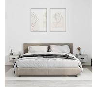 ULUYYUC Set de 2 Tables de Chevet murales Gris béton 41,5x36x28 cm en Bois d'ingénierie avec tiroir Design Industriel plafonnier Gain de Place pour Chambre Salon Bureau