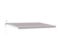 ULUYYUC Store électrique 4 x 3 m - Bras articulé - Avec télécommande et manivelle - Semi-cassette - Protection solaire pour terrasse et balcon - Cadre revêtu par pulvérisation - Gris clair et blanc